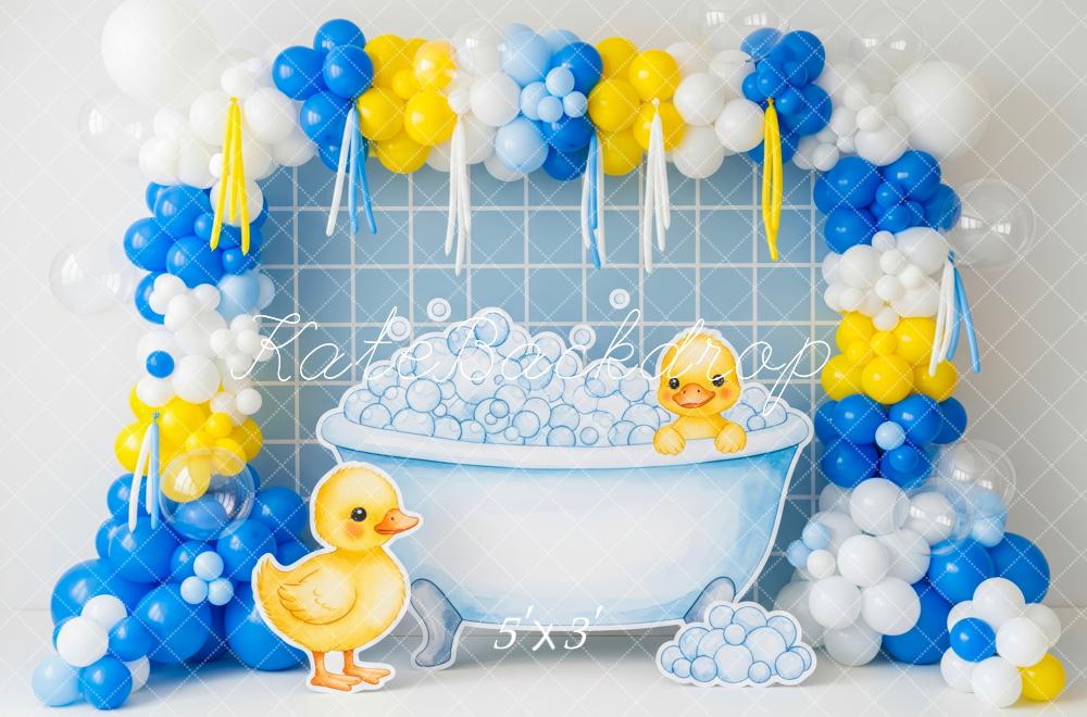 Kate Bain Canard Bulles Ballons Toile de fond conçue par Patty Roberts - Kate Backdrop FR