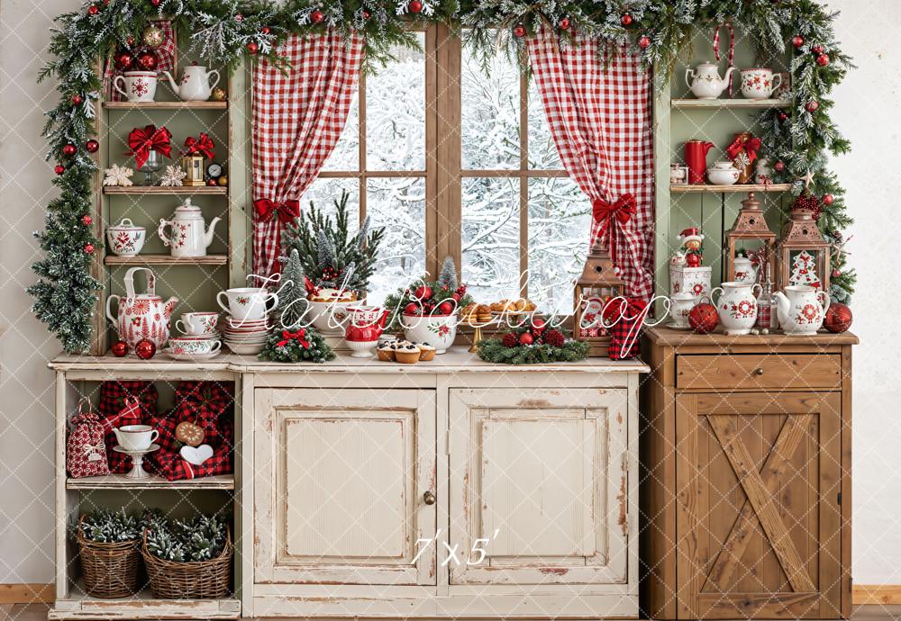 Kate Noël Cuisine Fenêtre Rustique Toile de fond conçue par Emetselch - Kate Backdrop FR