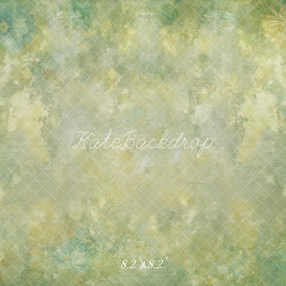 Kate Floral Vert Pastel Abstrait Sol Toile de fond conçue par Kate Image - Kate Backdrop FR