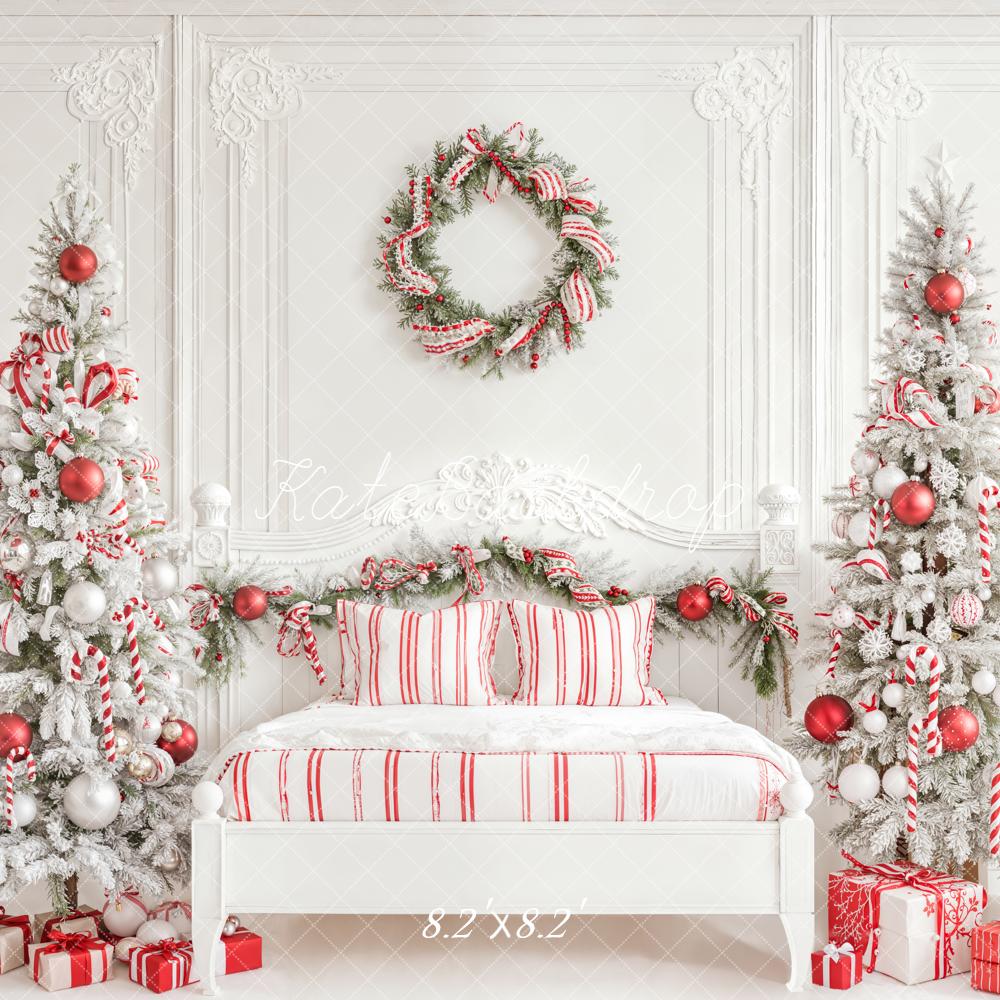 Kate Noël Sapin Lit Cadeaux Blanc Toile de fond conçue par Emetselch - Kate Backdrop FR