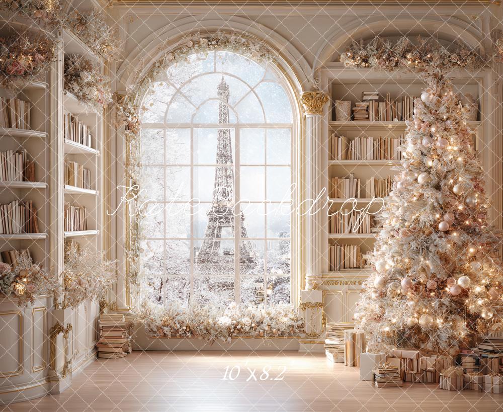 Kate Noël Tour Eiffel Bibliothèque Hiver Toile de fond conçue par Ashley Paul
