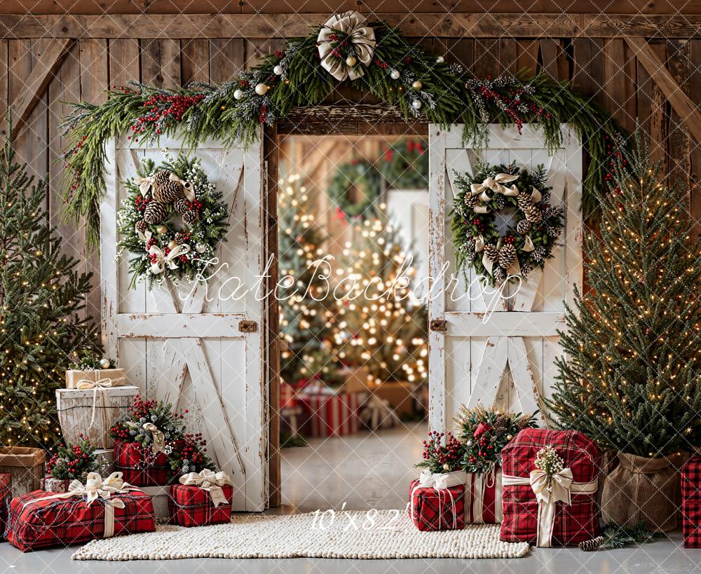 Kate Noël Sapin Cadeaux Porte Lumière Toile de fond conçue par Emetselch - Kate Backdrop FR