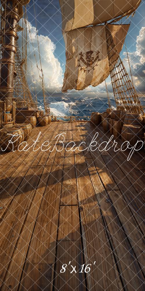 Kate Pirate Bateau Mer Barils Toile de fond conçue par Emetselch