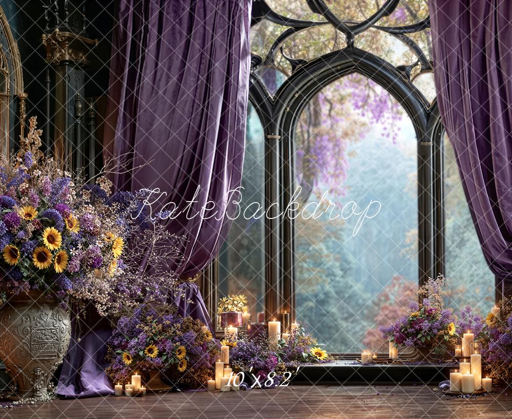 Kate Fleurs Rideaux Bougies Fenêtre Toile de fond conçue par Emetselch