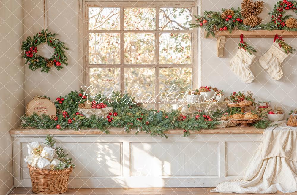 Kate Noël Cuisine Fenêtre Soleil Décors Toile de fond conçue par Emetselch - Kate Backdrop FR