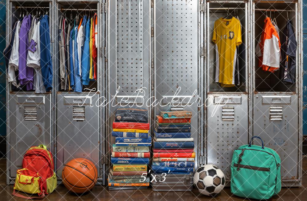 Kate Scolaire Vestiaires Sacs Ballons Livres Toile de fond conçue par Emetselch - Kate Backdrop FR