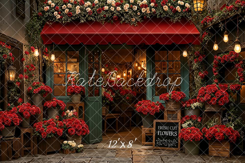 Kate Boutique Fleurs Roses Rouges Toile de fond conçue par Emetselch