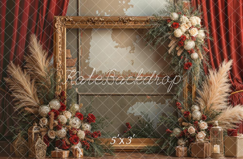 Kate Noël Cadre Doré Bohème Fleurs Toile de fond conçue par Emetselch - Kate Backdrop FR