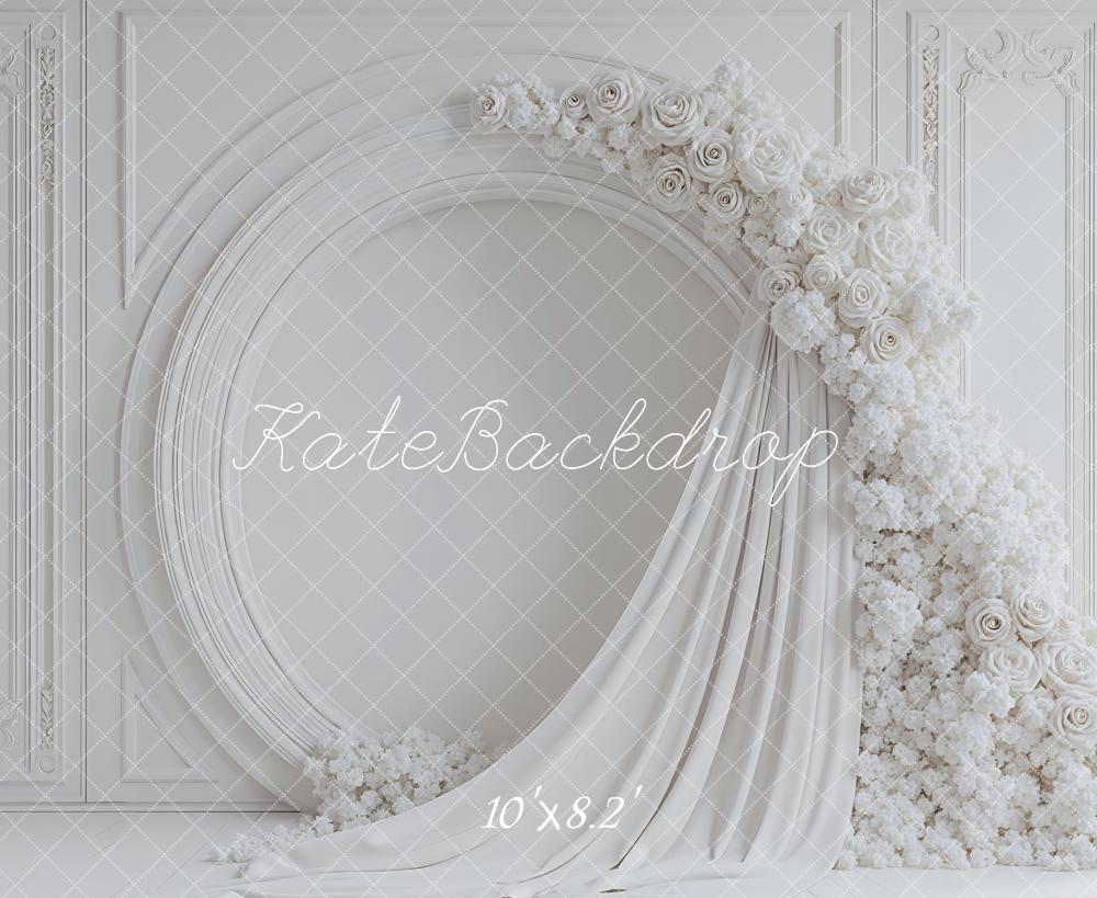 Kate Arc Fleurs Rideau Blanc Élégant Toile de fond conçue par Mini MakeBelieve - Kate Backdrop FR