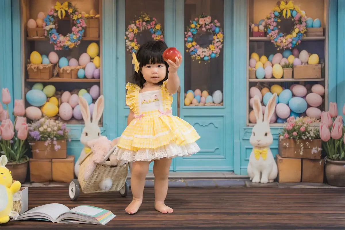 Kate Pâques Lapin Fleurs Œufs Boutique Toile de fond conçue par Emetselch - Kate Backdrop FR