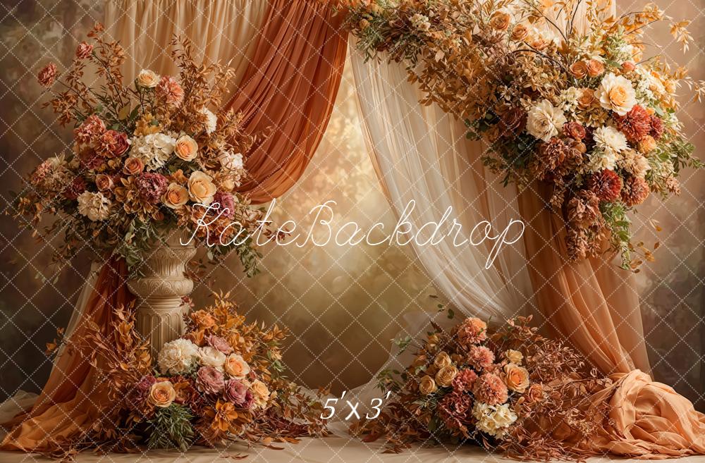 Kate Mariage Fleurs Orange Beige Toile de fond conçue par Emetselch
