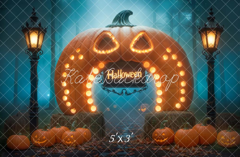 Kate Halloween Citrouille Arche Lampadaires Toile de fond conçue par Emetselch - Kate Backdrop FR