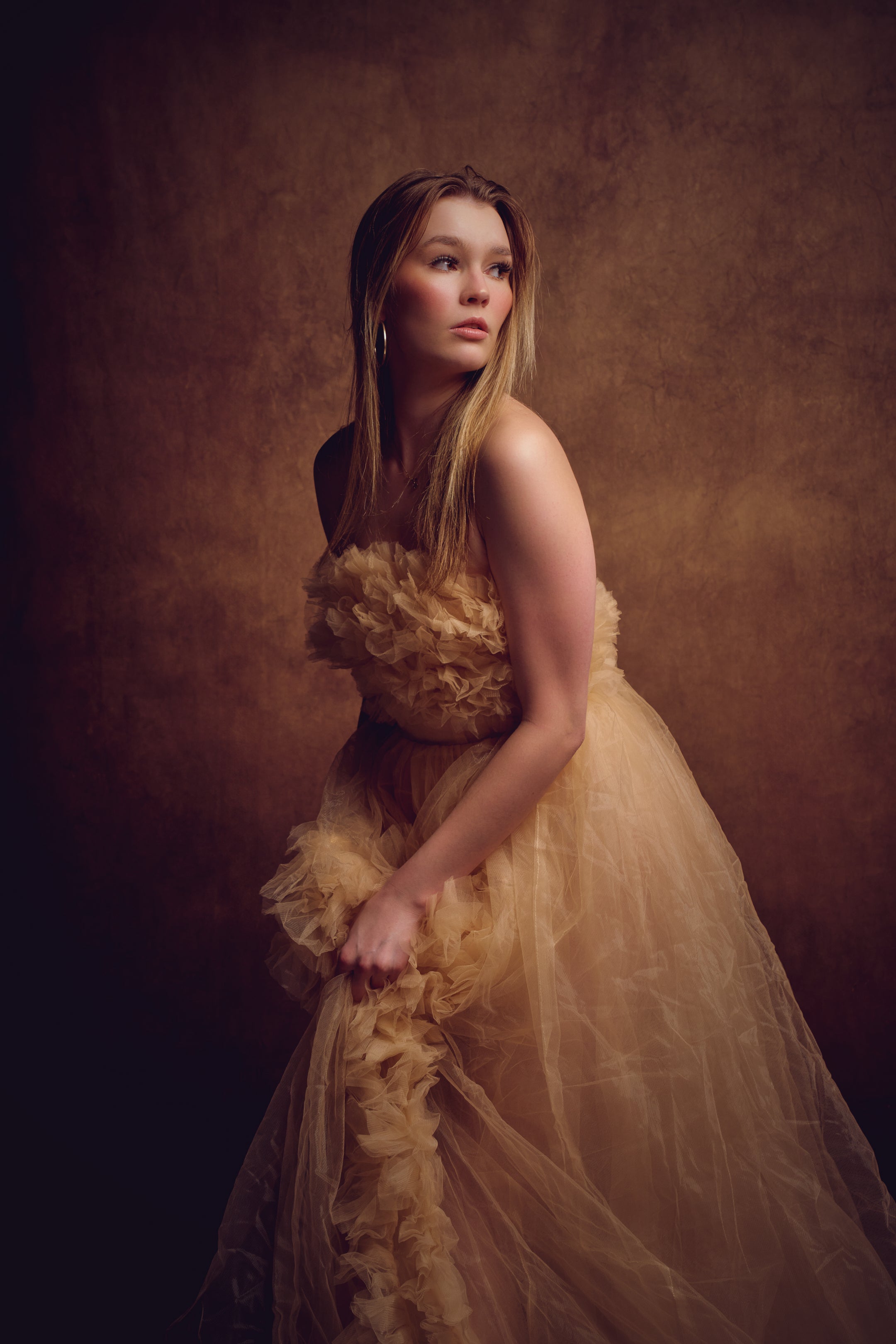 Kate Sweep Mur-à-Sol Abstrait Doré Brun Toile de fond pour la photographie - Kate Backdrop FR