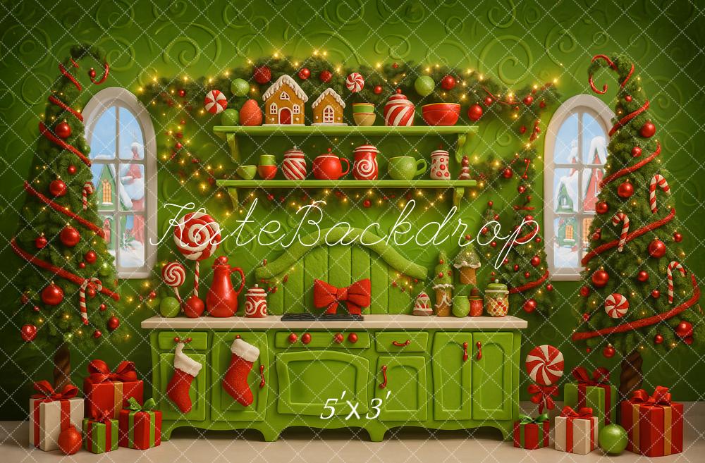 Kate Noël Cuisine Sapins Cadeaux Toile de fond conçue par Ashley Paul