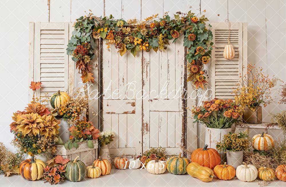 Kate Automne Citrouilles Porte Volets Toile de fond conçue par Emetselch