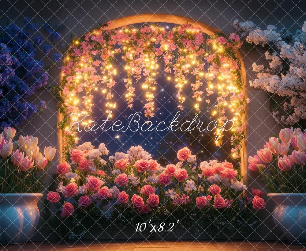 Kate Arche Fleurs Lumières Romantique Toile de fond conçue par Mini MakeBelieve - Kate Backdrop FR