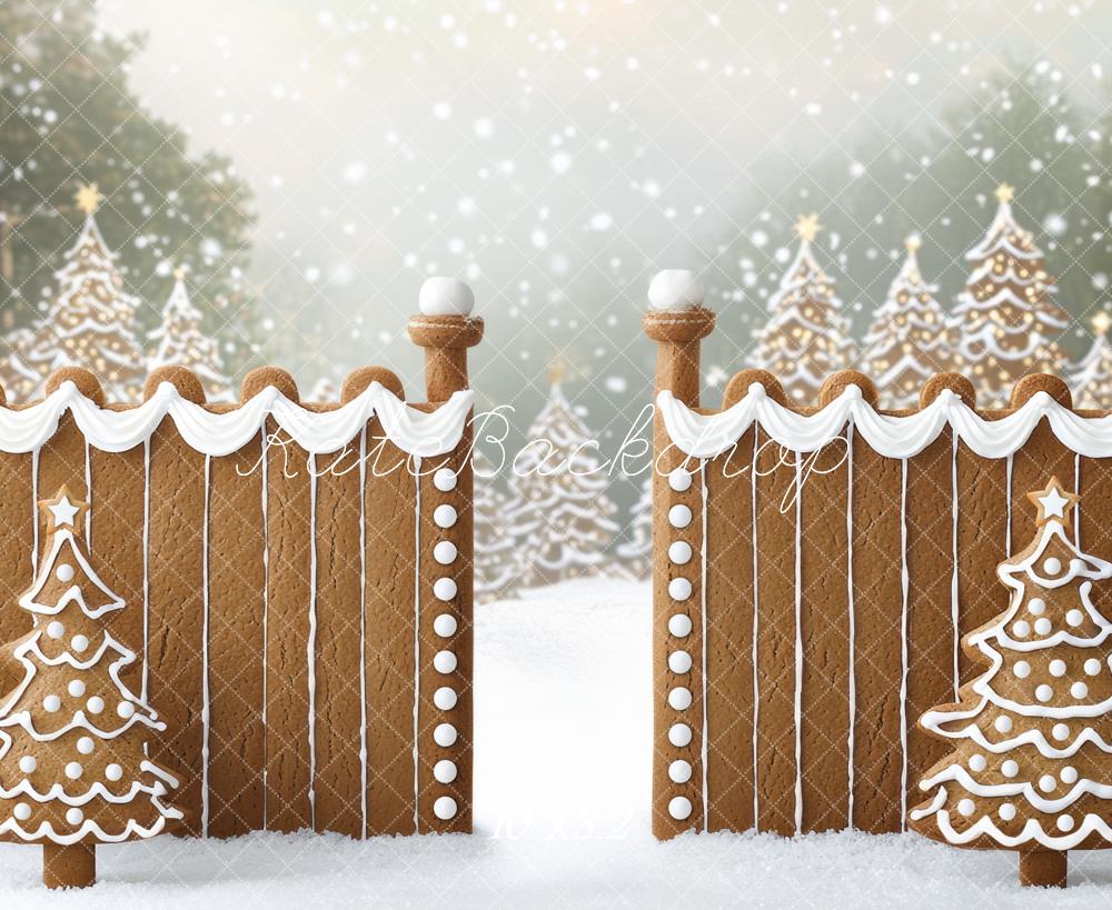 Kate Noël Sapins Pain d'Épices Barrière Toile de fond conçue par Mini MakeBelieve - Kate Backdrop FR