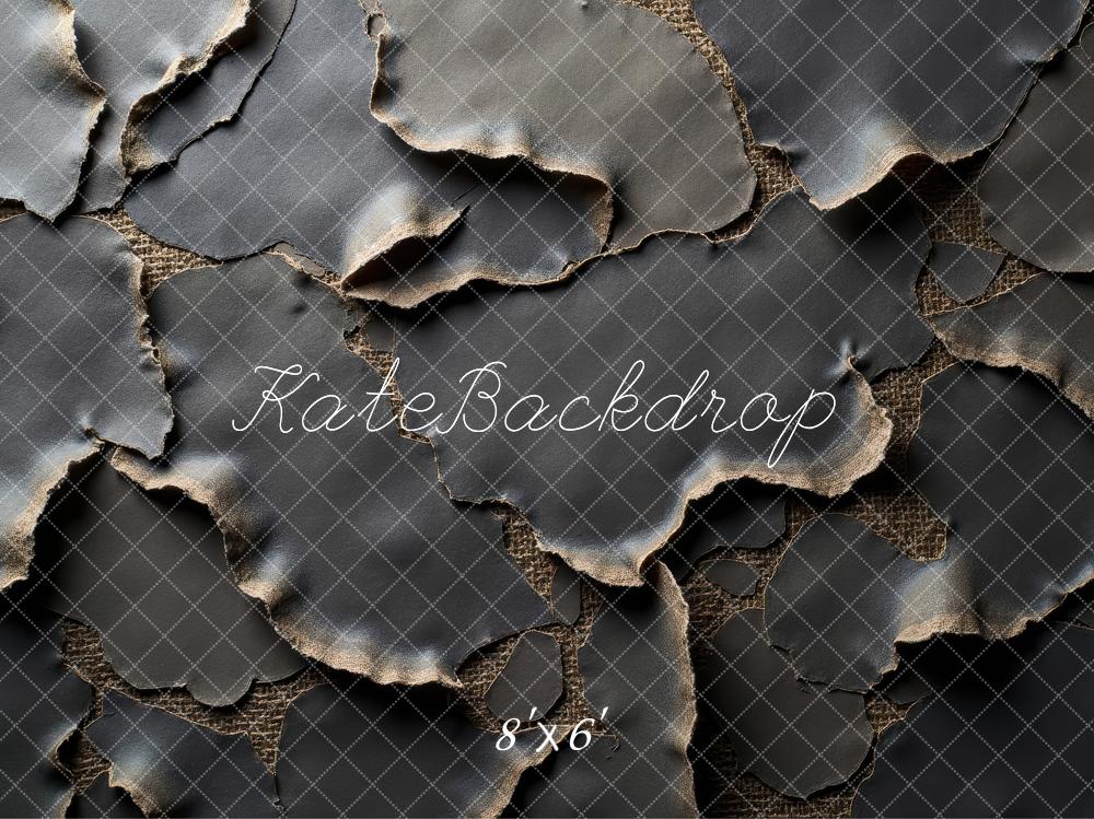 Kate Abstrait Papier Déchiré Brûlé Toile de fond conçue par Laura Bybee - Kate Backdrop FR