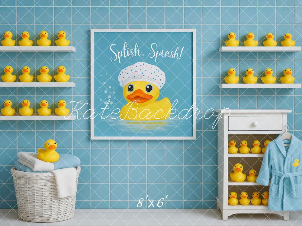 Kate Bain Canards Panier Peignoir Bleu Toile de fond conçue par Patty Roberts - Kate Backdrop FR