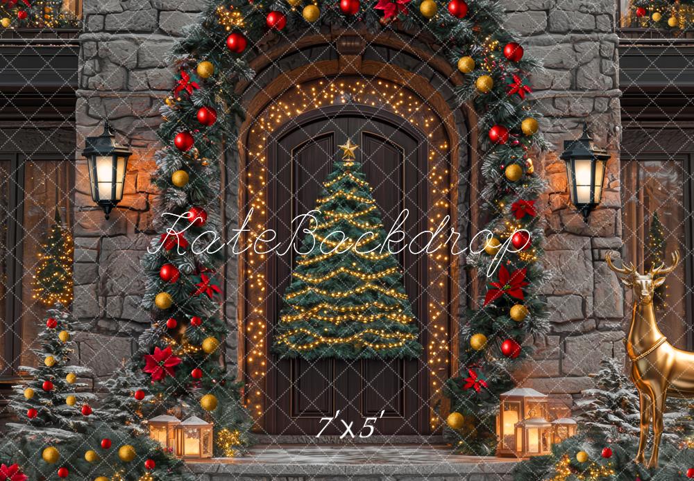 Kate Sapin de Noël Porte Lumière Toile de fond conçue par Mini MakeBelieve - Kate Backdrop FR