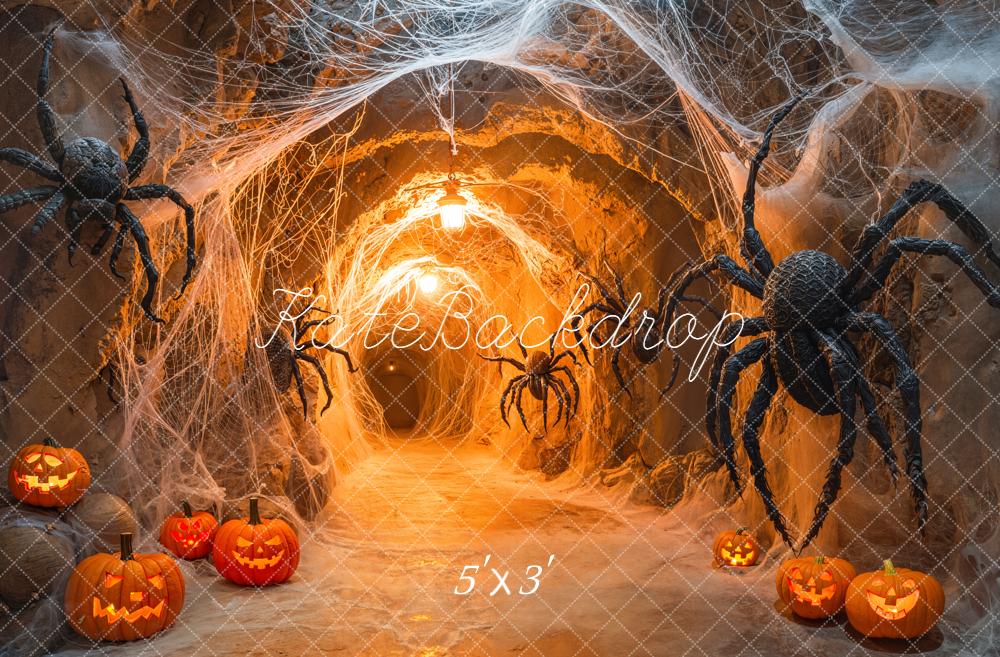 Kate Halloween Araignées Toiles Citrouilles Toile de fond conçue par Emetselch - Kate Backdrop FR