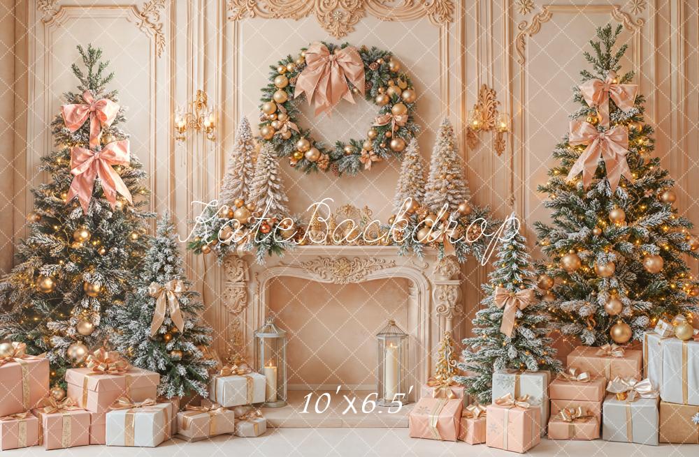 Kate Noël Sapin Cadeaux Cheminée Toile de fond conçue par Emetselch - Kate Backdrop FR