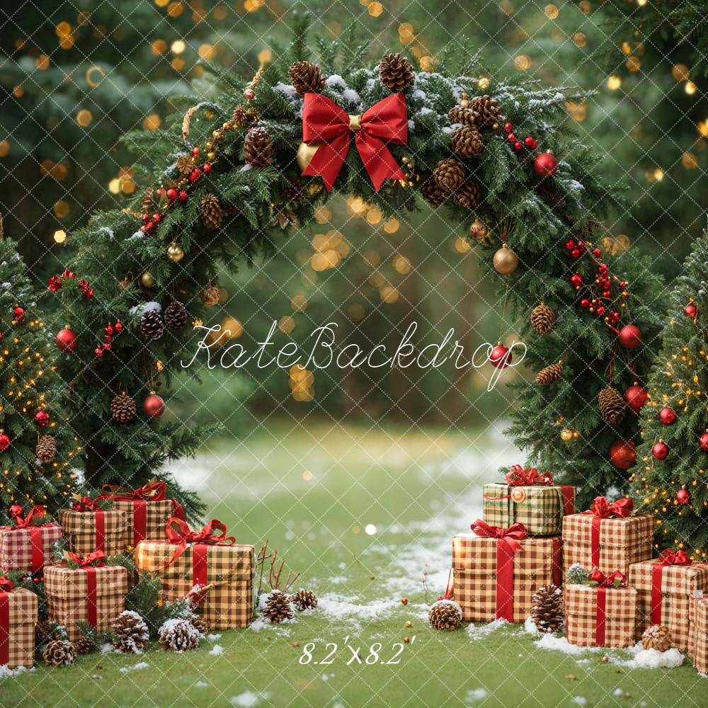 Kate Noël Arche Sapins Cadeaux Toile de fond conçue par Emetselch - Kate Backdrop FR