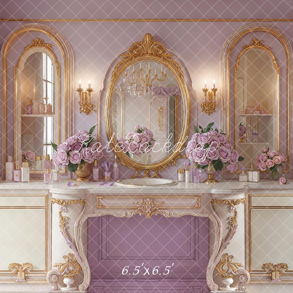 Kate Chambre Baroque Miroirs Fleurs Toile de fond conçue par Emetselch