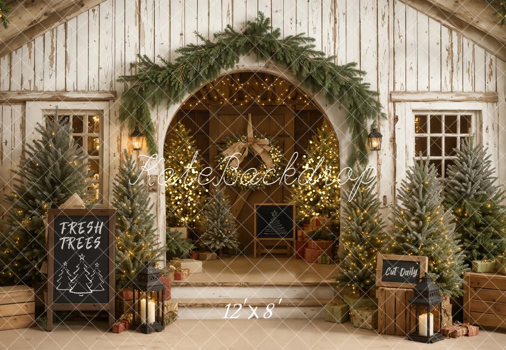 Kate Noël Maison Sapins Lumineux Toile de fond en Laine conçue par Emetselch - Kate Backdrop FR