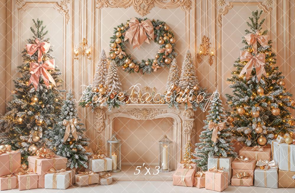 Kate Noël Sapin Cadeaux Cheminée Toile de fond conçue par Emetselch - Kate Backdrop FR