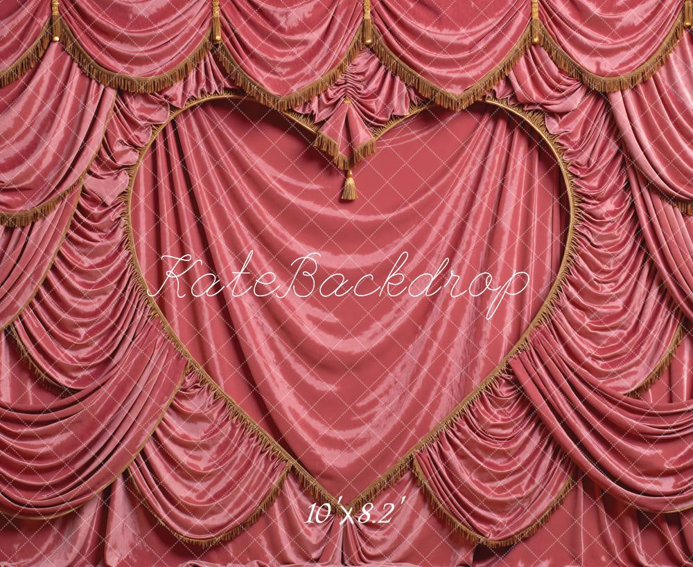 Kate Saint Valentin Rideau Coeur Drapé Toile de fond conçue par Mini MakeBelieve
