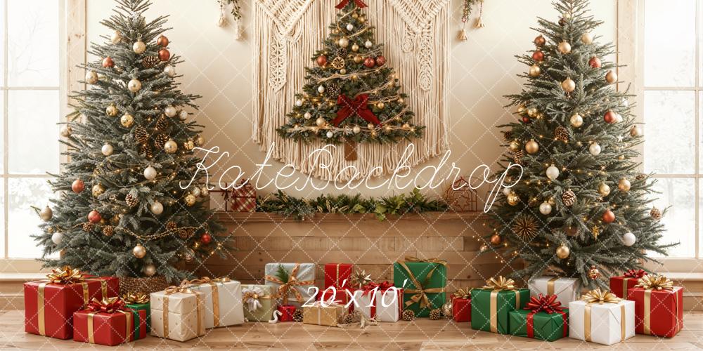 Kate Noël Sapins Cadeaux Macramé Toile de fond conçue par Emetselch