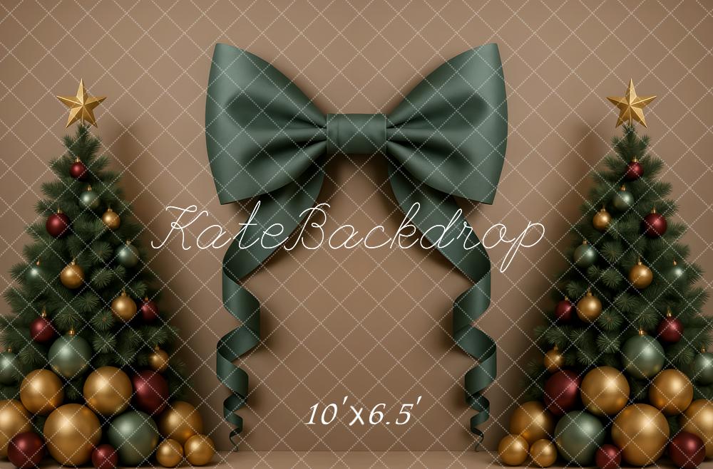 Kate Noël Sapins Boules Nœud Toile de fond conçue par Patty Roberts
