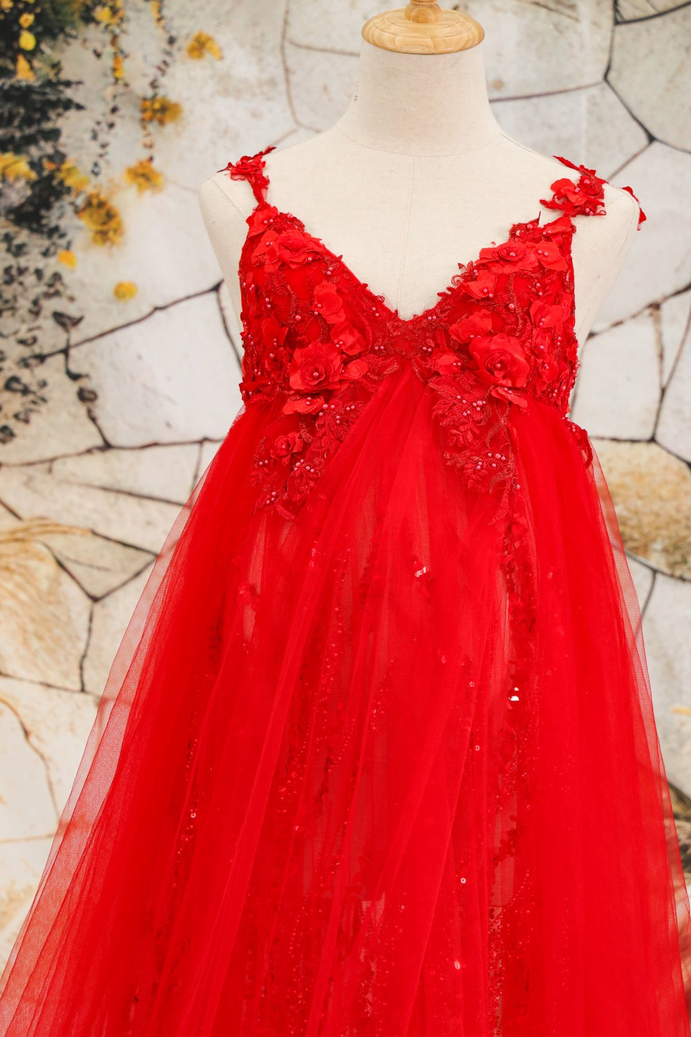 Kate Dentelle Bretelles spaghetti Dos nu Robe de Grossesse pour Séance Photo - Kate Backdrop FR