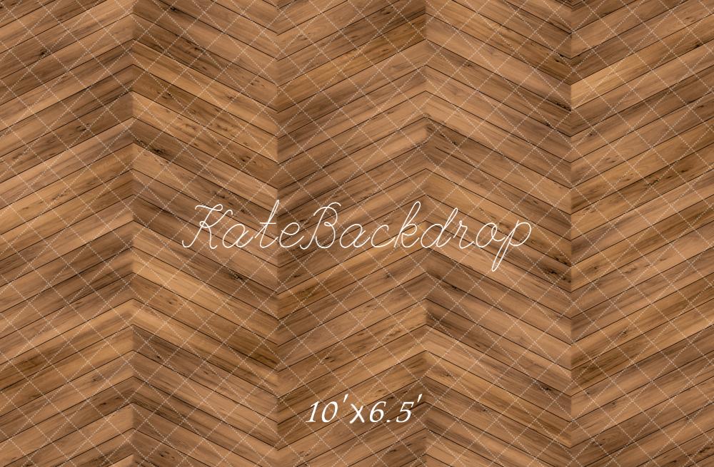 Kate Bois Chevron Marron Texture Sol Toile de fond conçue par kate image - Kate Backdrop FR