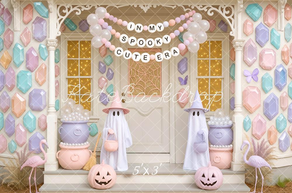 Kate Halloween Pastel Maison Fantômes Toile de fond conçue par Mini MakeBelieve - Kate Backdrop FR