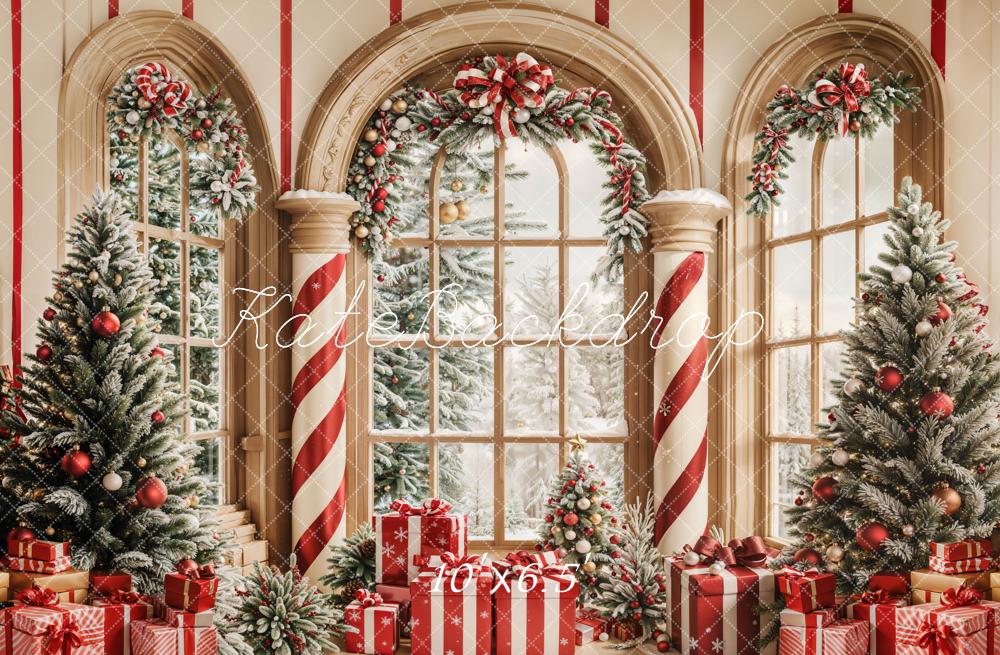Kate Noël Sapins Cadeaux Fenêtre Toile de fond conçue par Emetselch