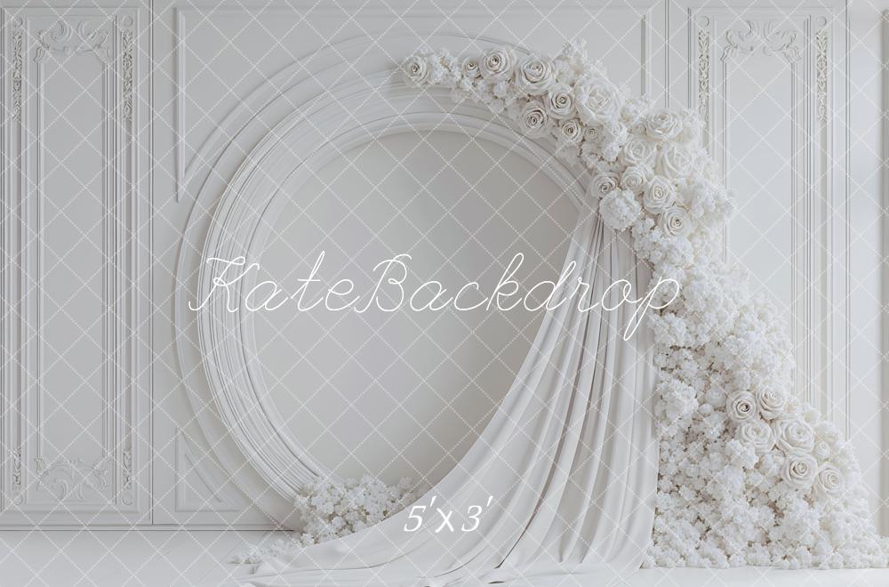 Kate Arc Fleurs Rideau Blanc Élégant Toile de fond conçue par Mini MakeBelieve - Kate Backdrop FR