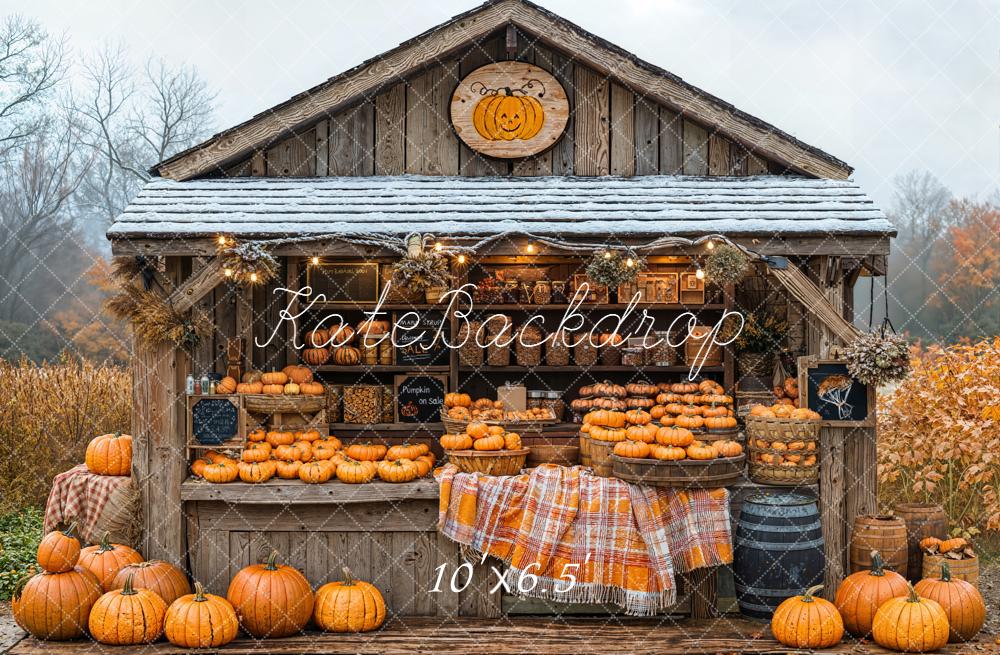 Kate Automne Marché Citrouilles Bois Toile de fond conçue par Emetselch