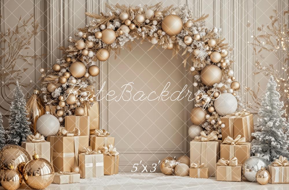 Kate Noël Arche Boules Cadeaux Or Toile de fond conçue par Patty Roberts - Kate Backdrop FR