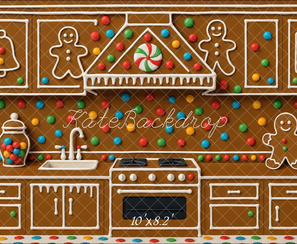 Kate Noël Cuisine Pain d'Épice Décorations Toile de fond conçue par Mini MakeBelieve - Kate Backdrop FR