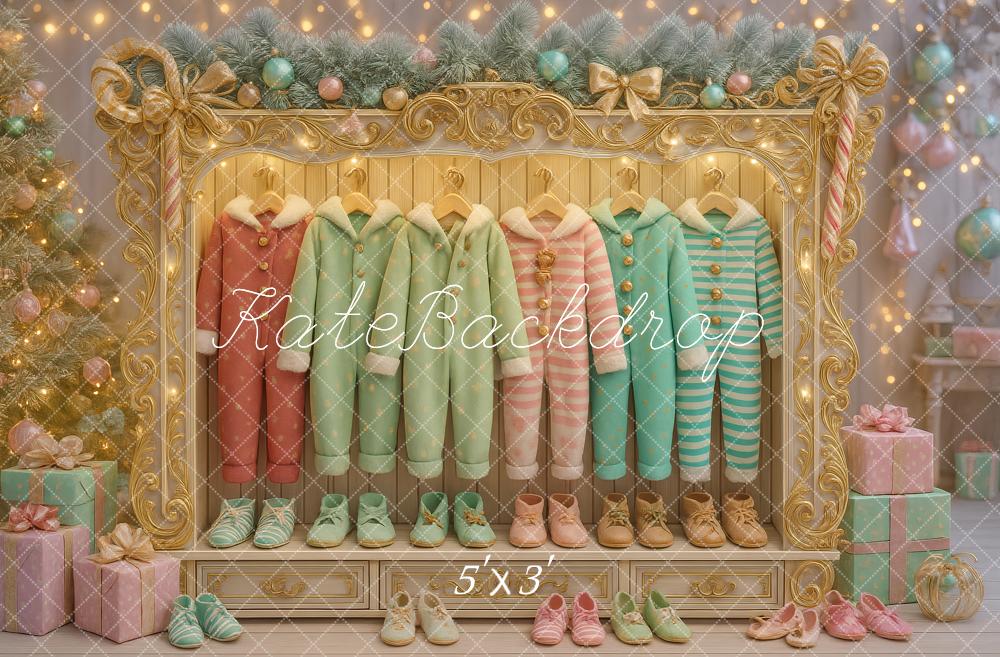 Kate Noël Pyjamas Lumières Cadeaux Toile de fond conçue par Ashley Paul - Kate Backdrop FR