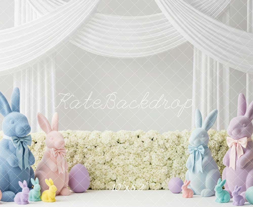 Kate Pâques Lapins Œufs Fleurs Toile de fond conçue par Patty Roberts