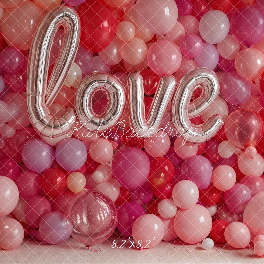 Kate Saint Valentin Ballons Love Rose Toile de fond conçue par Emetselch - Kate Backdrop FR