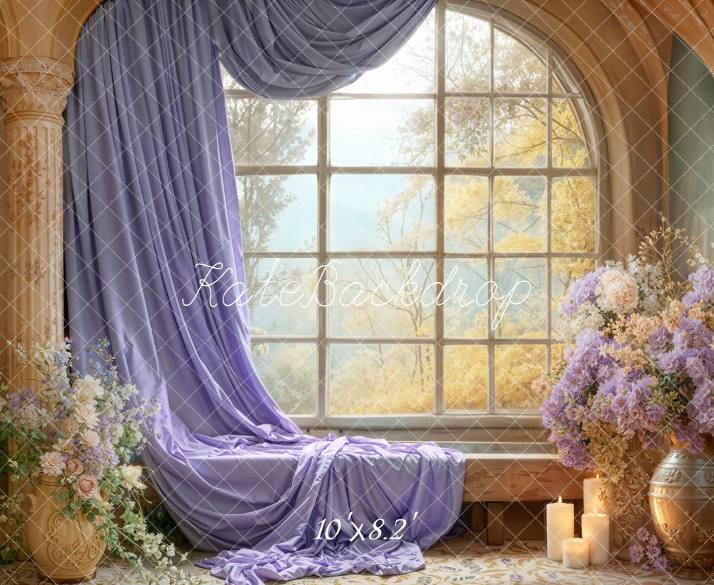 Kate Fenêtre Voilage Bougies Fleurs Toile de fond conçue par Emetselch