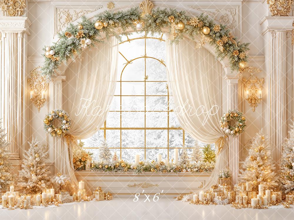Kate Noël Fenêtre Rideaux Sapins Toile de fond conçue par Emetselch - Kate Backdrop FR