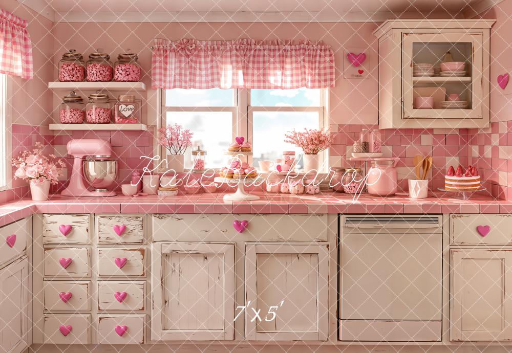 Kate Saint Valentin Cuisine Rose Vintage Toile de fond conçue par Emetselch