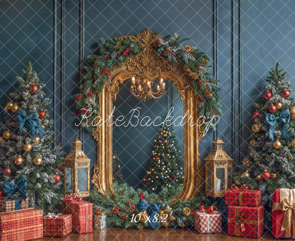 Kate Noël Sapins Présents Miroir Mur Rétro Toile de fond conçue par Emetselch - Kate Backdrop FR