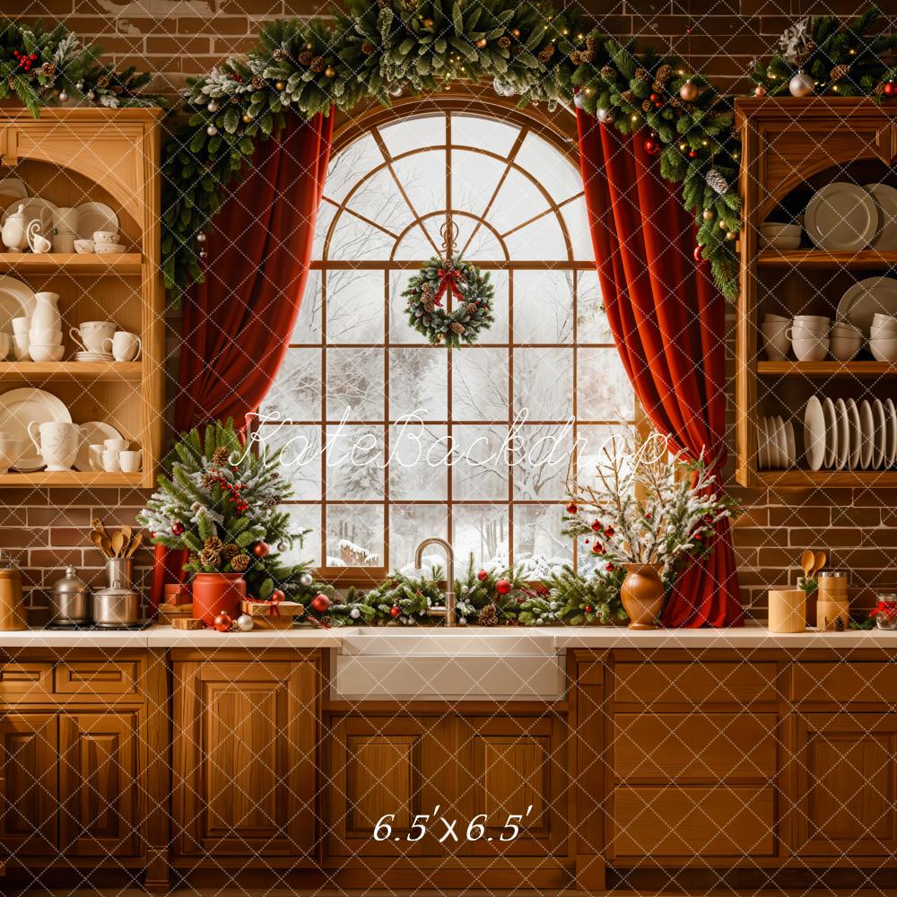 Kate Noël Cuisine Fenêtre Placard Vintage Toile de fond conçue par Emetselch - Kate Backdrop FR