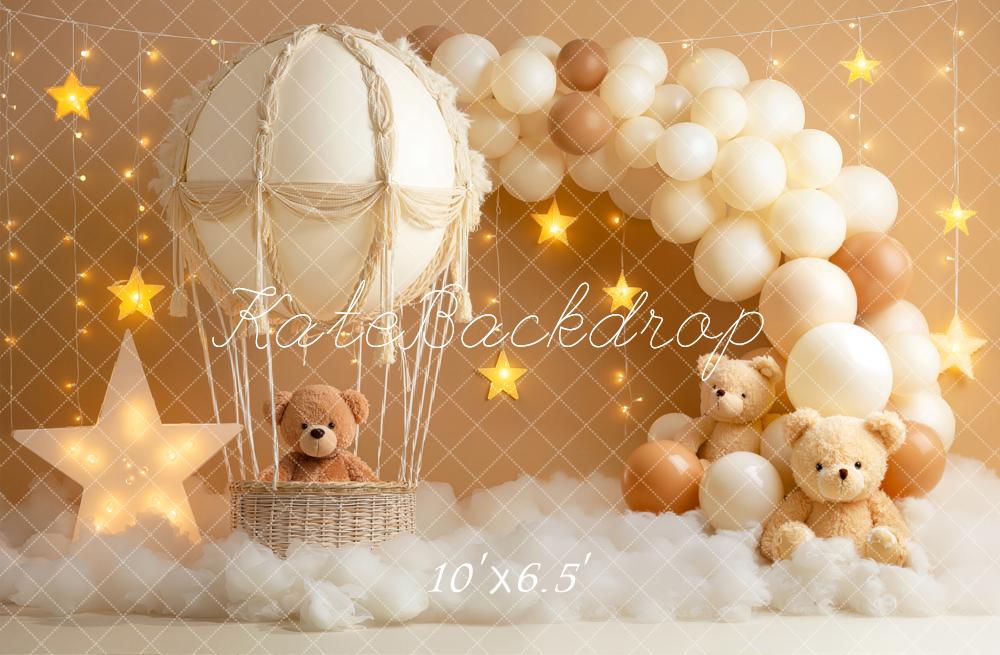 Kate Nounours Montgolfière Ballons Étoiles Toile de fond conçue par Emetselch